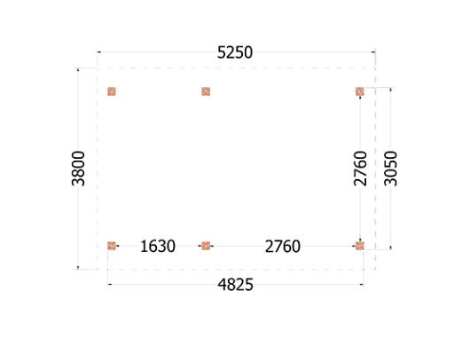 Kapschuur de Hoeve XL 5250x3800x3450mm (bxdxh) links    52.1198