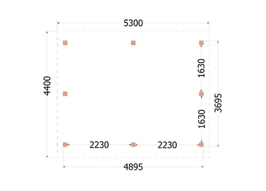 Kapschuur de Hoeve XL 5300x4400x3750mm (bxdxh)    52.1200