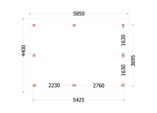 Kapschuur de Hoeve XL 5850x4400x3750mm (bxdxh) links    52.1202