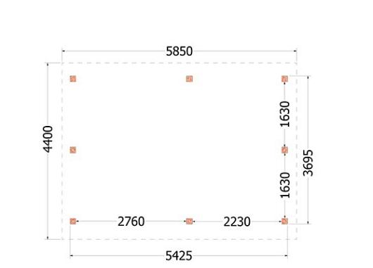 Kapschuur de Hoeve XL 5850x4400x3750mm (bxdxh) rechts    52.6103