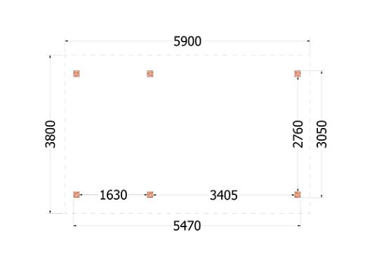 Kapschuur de Hoeve XL 5900x3800x3450mm (bxdxh) links    52.1203