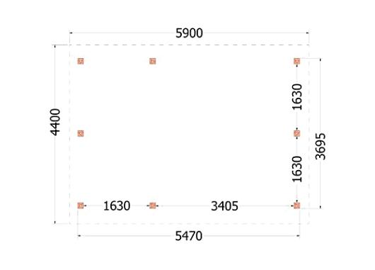 Kapschuur de Hoeve XL 5900x4400x3750mm (bxdxh) links    52.1204
