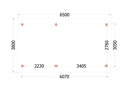 Kapschuur de Hoeve XL 6500x3800x3450mm (bxdxh) links    52.1206