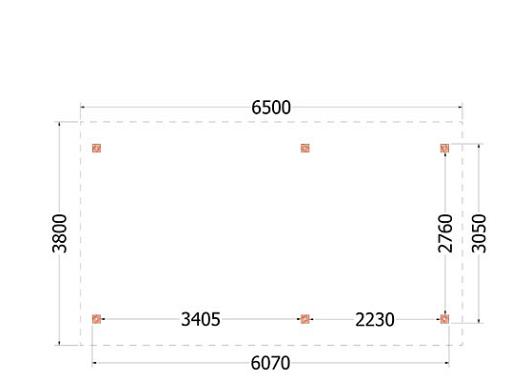 Kapschuur de Hoeve XL 6500x3800x3450mm (bxdxh) rechts    52.6106