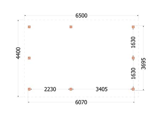 Kapschuur de Hoeve XL 6500x4400x3750mm (bxdxh) links    52.1207
