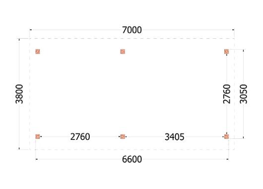 Kapschuur de Hoeve XL 7000x3800x3450mm (bxdxh) links    52.1208
