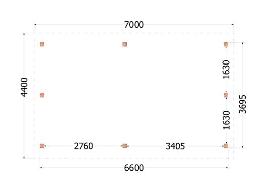Kapschuur de Hoeve XL 7000x4400x3750mm (bxdxh) links    52.1209