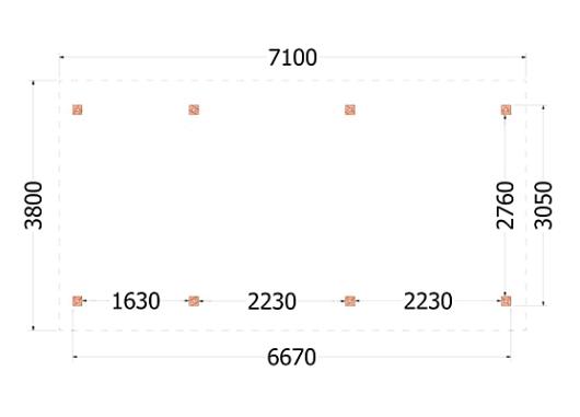 Kapschuur de Hoeve XL 7100x3800x3450mm (bxdxh) links    52.1210