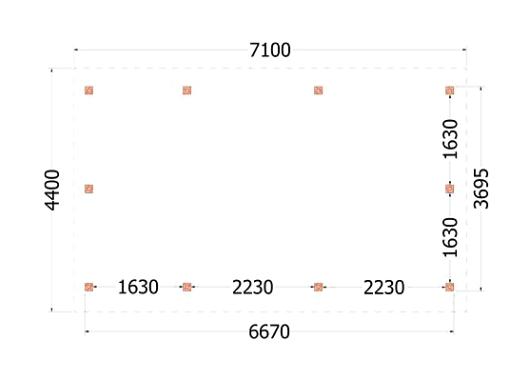 Kapschuur de Hoeve XL 7100x4400x3750mm (bxdxh) links    52.1211