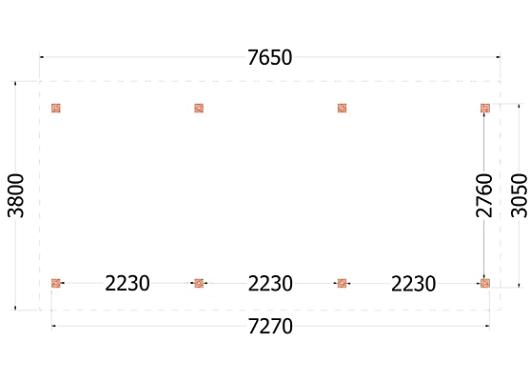 Kapschuur de Hoeve XL 7650x3800x3450mm (bxdxh)    52.1212