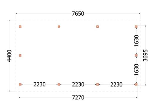 Kapschuur de Hoeve XL 7650x4400x3750mm (bxdxh)    52.1213
