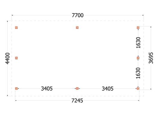 Kapschuur de Hoeve XL 7700x4400x3750mm (bxdxh)    52.1215