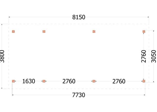 Kapschuur de Hoeve XL 8150x3800x3450mm (bxdxh) links    52.1216