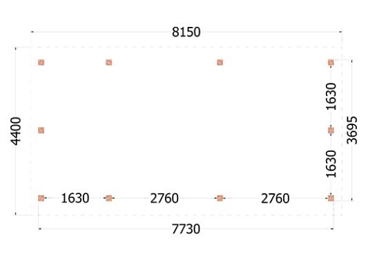 Kapschuur de Hoeve XL 8150x4400x3750mm (bxdxh) links    52.1217