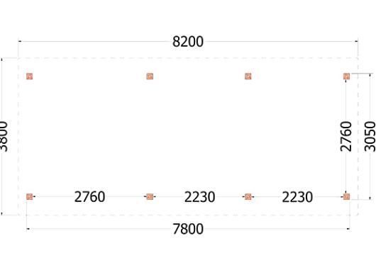 Kapschuur de Hoeve XL 8200x3800x3450mm (bxdxh) links    52.1218