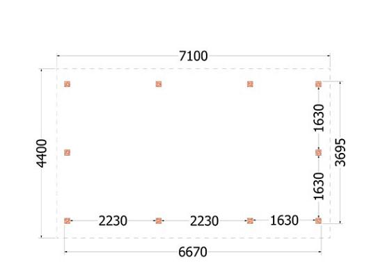 Kapschuur de Hoeve XL 7100x4400x3750mm (bxdxh) rechts    52.6111