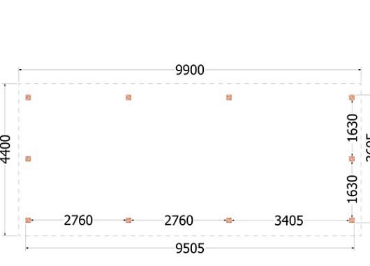 Kapschuur de Hoeve XL 9900x4400x3750mm (bxdxh) rechts    52.6121
