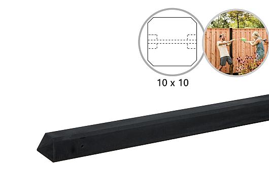 Betonpalen glad antraciet gecoat met diamantkop 