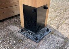 Hoekverbinder zwart zwaar model hoek 125x125 HV-10