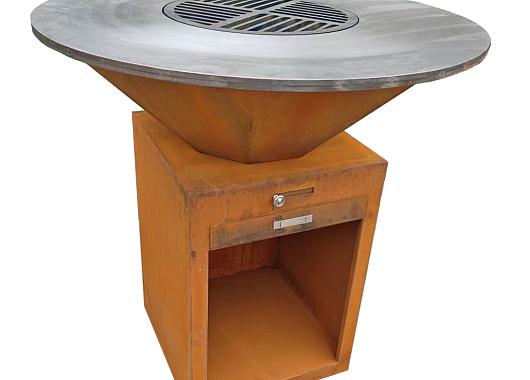 BBQ Cortenstaal Ø85cm x 100cm (vierkant) BBQ-02