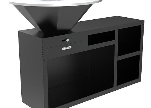 BBQ zwart staal Ø85cm x  130 x 100cm BBQ-03