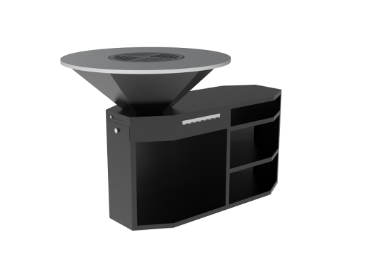 BBQ zwart staal Ø85 x 130 x 100cm Octagonaal BBQ-09