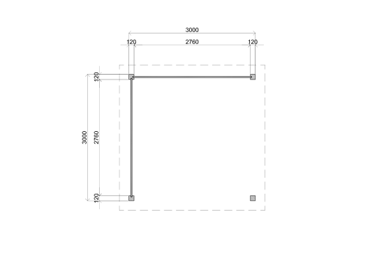 Lugarde veranda Almelo 300x300cm  - 28mm 