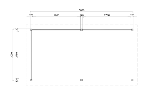Lugarde veranda Assen 588x300cm  - 28mm 