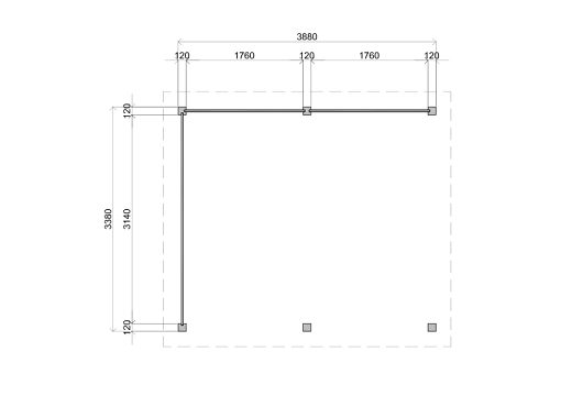 Lugarde veranda Egmond 388x350cm  - 28mm