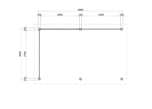 Lugarde veranda Montfoort 488x300cm  - 28mm 