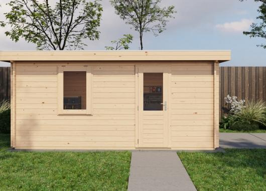 Lugarde Blokhut Eibergen met garagedeur 350x500cm 