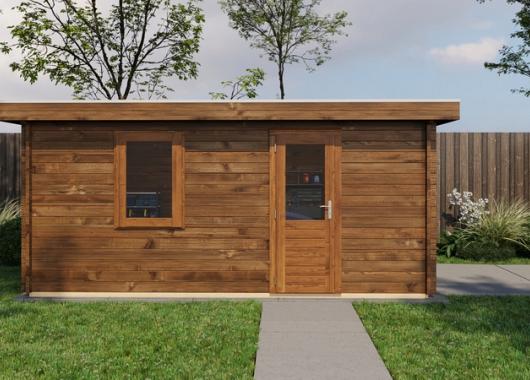 Lugarde Blokhut Eibergen met garagedeur 350x500cm 