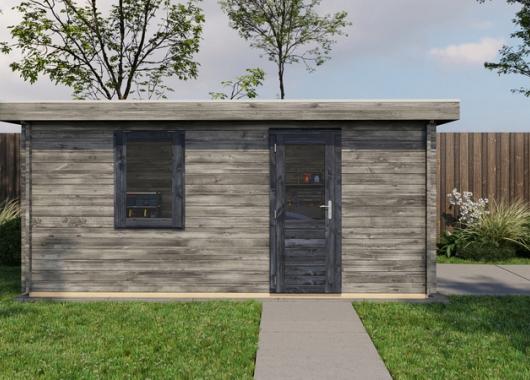 Lugarde Blokhut Eibergen met garagedeur 350x500cm 