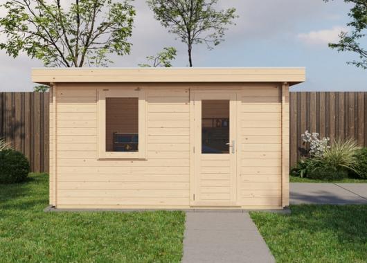 Lugarde Blokhut Groenlo met garagedeur 400x400cm 