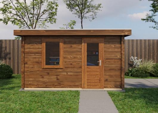 Lugarde Blokhut Groenlo met garagedeur 400x400cm 