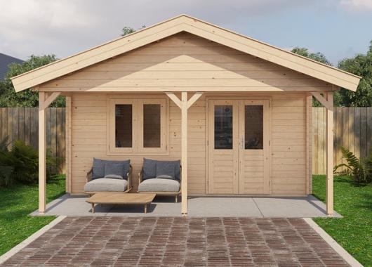 Lugarde Blokhut met overkapping Heerde 500x300cm + 200cm 