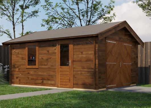 Lugarde Blokhut Kesteren met garagedeur 400x500cm 