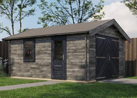 Lugarde Blokhut Kesteren met garagedeur 400x500cm 