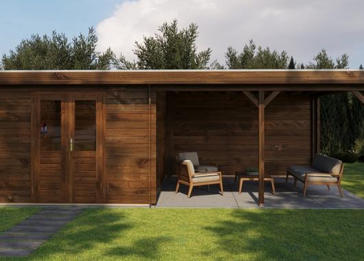 Lugarde Blokhut met overkapping Culemborg 300x400cm + 400cm - 