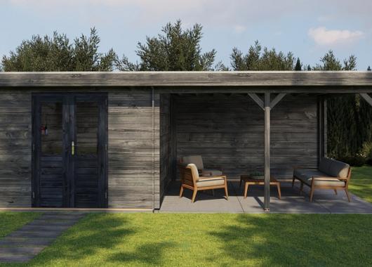 Lugarde Blokhut met overkapping Culemborg 300x400cm + 400cm - 