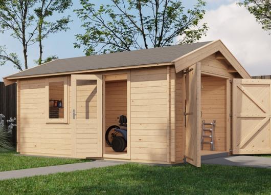 Lugarde Blokhut Opheusden met garagedeur 350x500cm