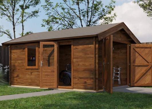 Lugarde Blokhut Opheusden met garagedeur 350x500cm