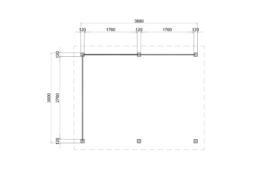 Lugarde veranda Vorden 388x300cm 28mm  platdak