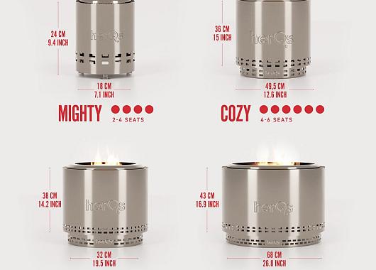 HerQs Smokeless FirePit Mighty incl gratis zak houtpellets