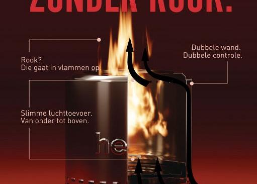 HerQs Smokeless FirePit Cozy incl gratis zak houtpellets