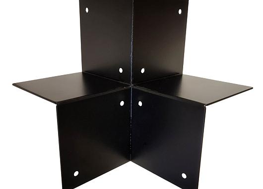 Houtverbinding driewegbalken  195mm Zwart gepoedercoat  HV-41