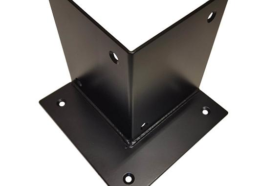 Houtverbinding voetstuk  240x240mm Zwart gepoedercoat  HV-40