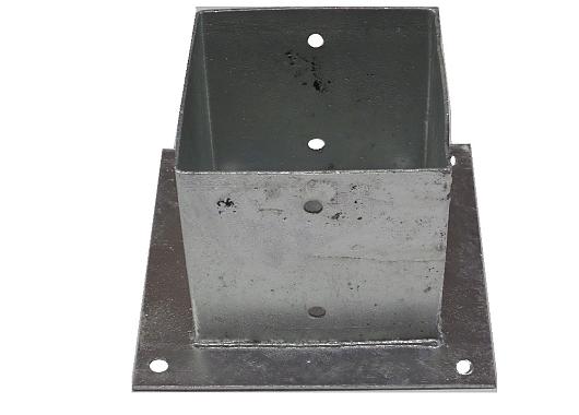 Paalhouder met plaat  151x151x150mm [2,5mm] Vuurverzinkt  BA-040