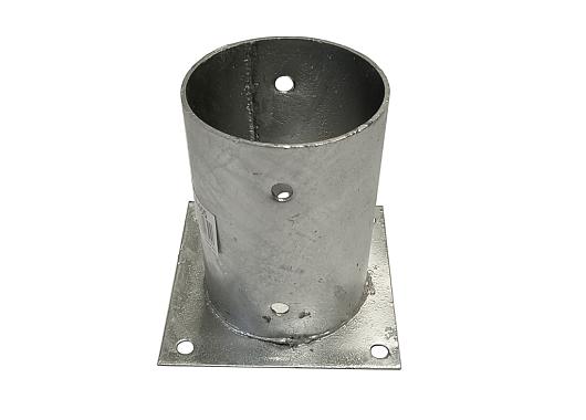 Paalhouder met plaat, rond  Ø101mm [2,5mm] Vuurverzinkt  BA-055