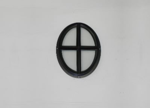 Ossenoog ovaal zwarte structuurcoating